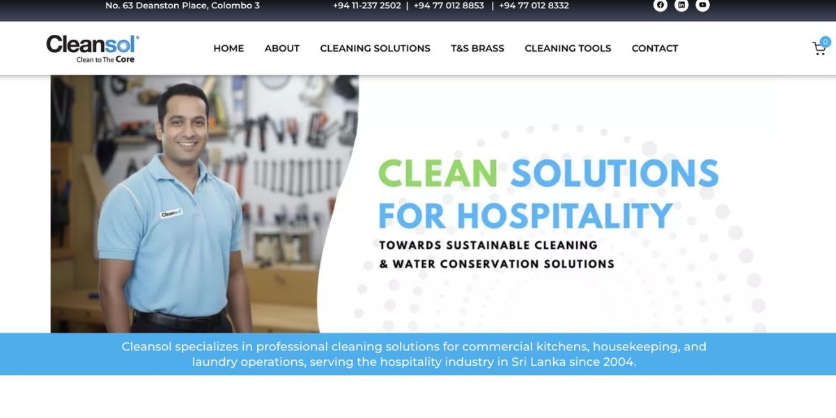 Cleansol website designed by BlueShark