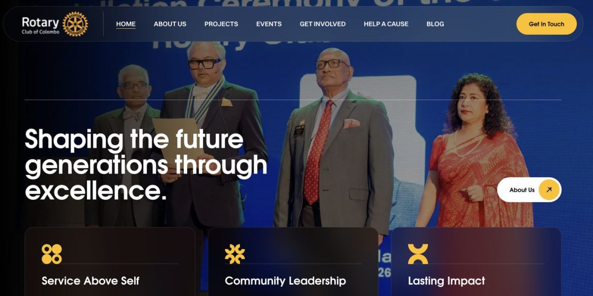 Rotary Club of Colombo website designed by BlueShark