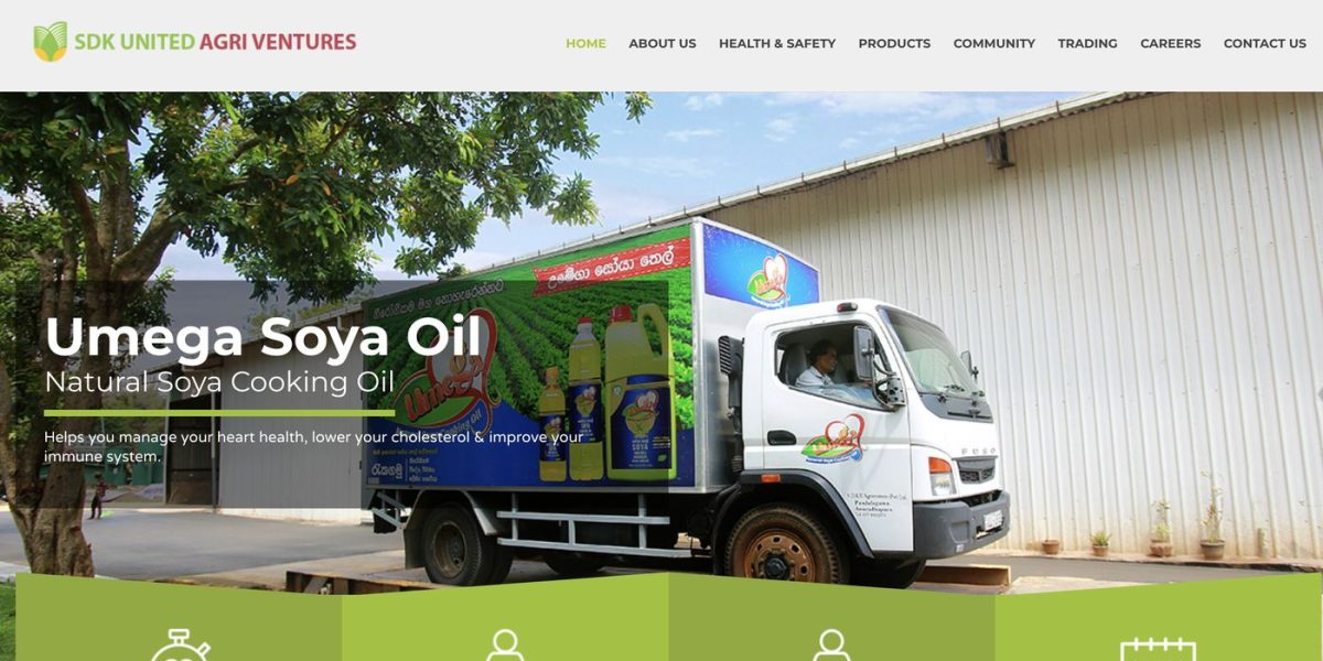 SDK United Agri Ventures website designed by BlueShark