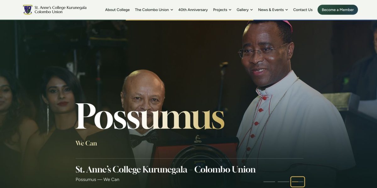 St. Anne's College Kurunegala – Colombo Union website designed by BlueShark
